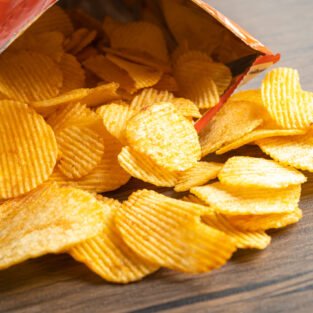 Potato chips, delicious BBQ seasoning spicy for crips, thin slic